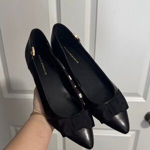 Tommy Hilfiger Black Taziana Ballet Flats with Bow Accent